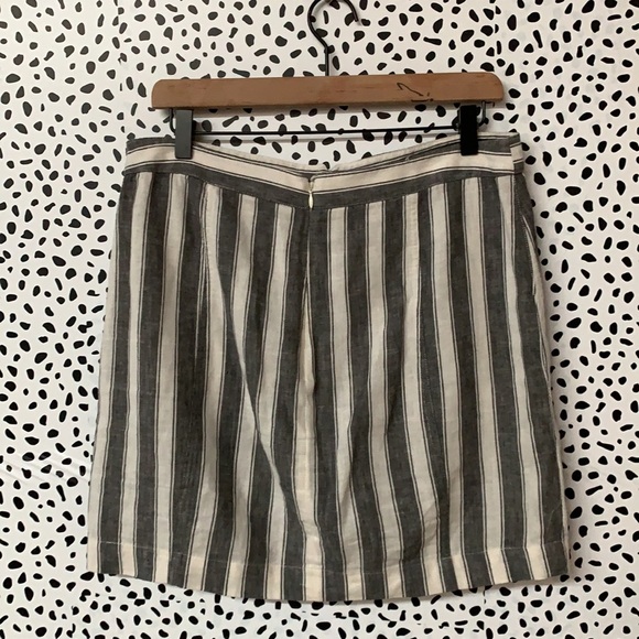 Madewell Striped Gray Lace Up Mini Skirt - Picture 6 of 6